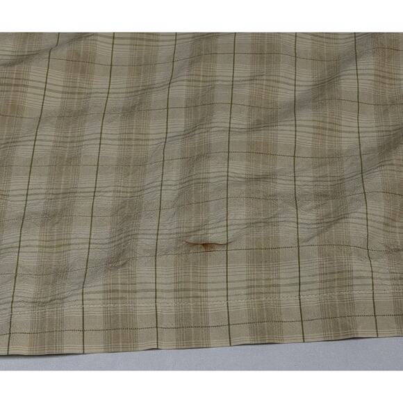 Tommy Bahama Medium Beige Silk Plaid Pattern Short Sleeve Button Down Shirt Men - Picture 3 of 15